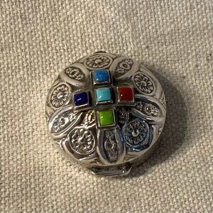 Sterling Repousse Domed Pill Box